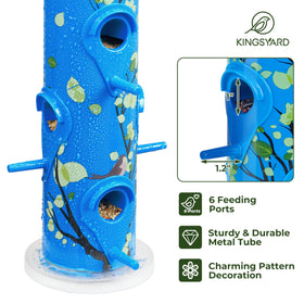 Kingsyard outdoor bird feeder with perches six port feeding