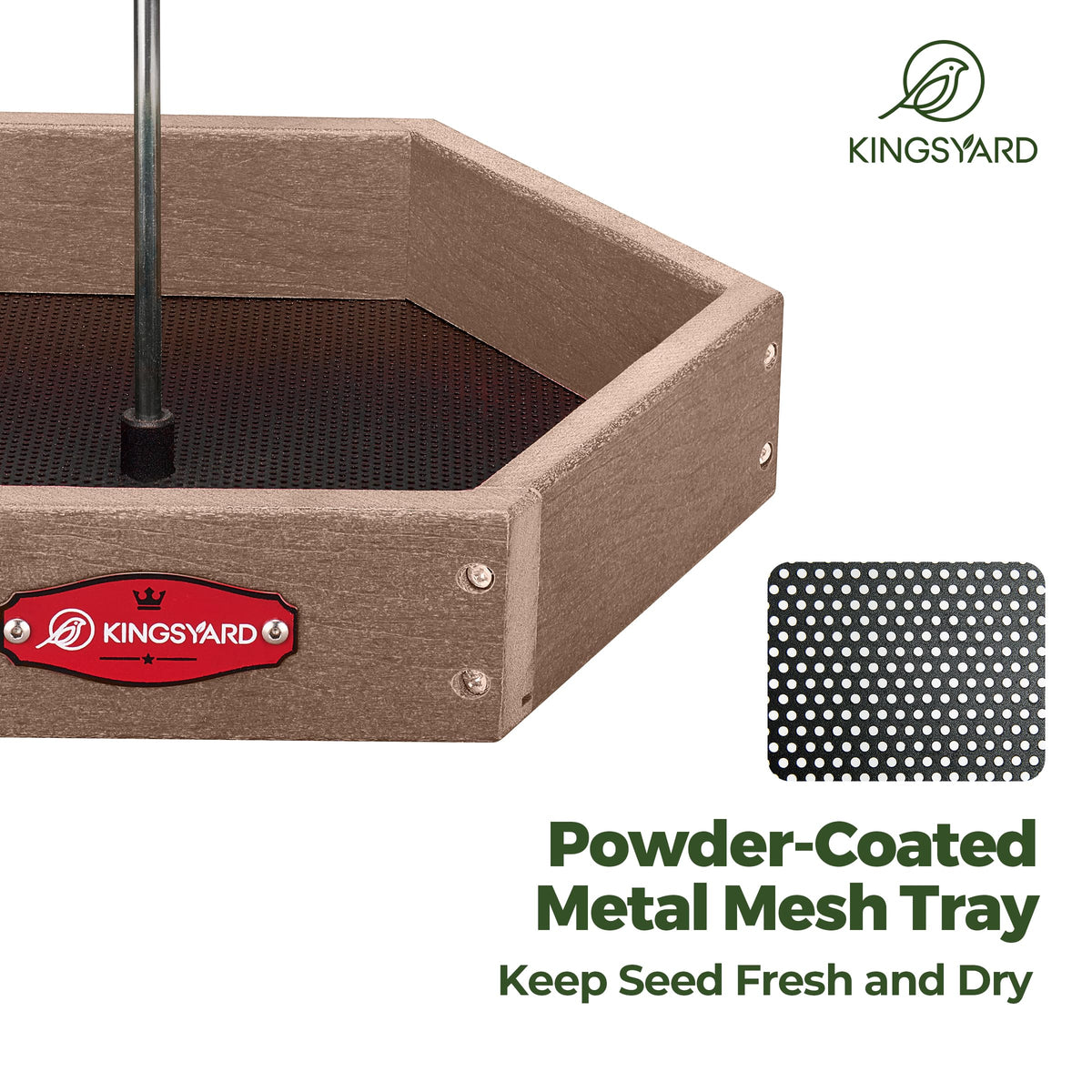 Kingsyard outdoor brown feeder blends into garden decor.
