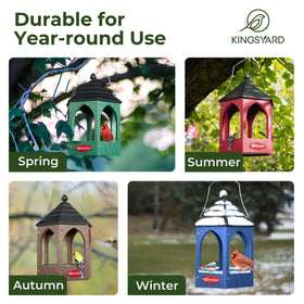 Kingsyard Platform Bird Feeder easy-refill-clean design simplifies refills and cleaning.