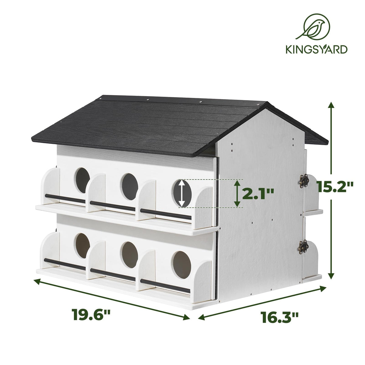 Kingsyard preassembled purple martin house with front doors for easy cleaning and maintenance
