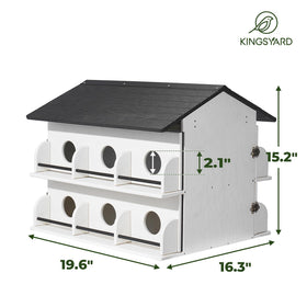Kingsyard preassembled purple martin house with front doors for easy cleaning and maintenance