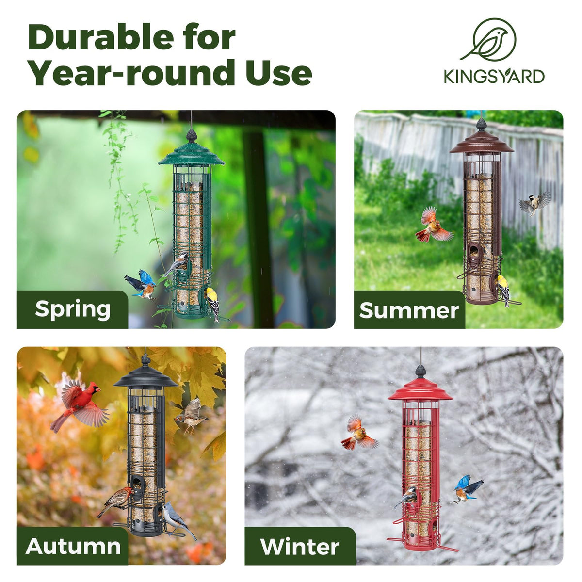 Kingsyard ready-to-hang outdoor feeder for garden viewing