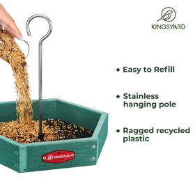 Kingsyard recycled plastic base and stainless steel mesh resist warping and fading.