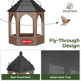 Kingsyard recycled plastic bird feeder stands up to weather