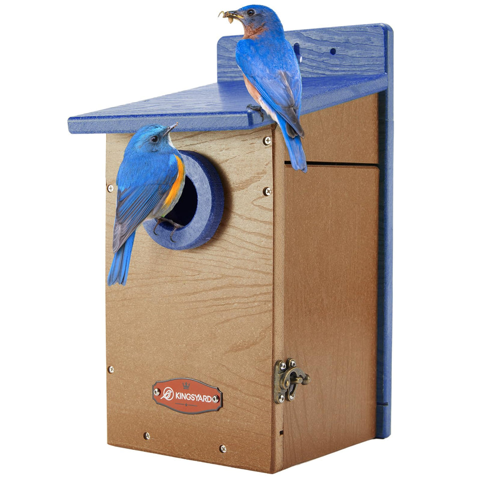 Kingsyard recycled plastic bird house for outdoor use provides durable shelter year-round.