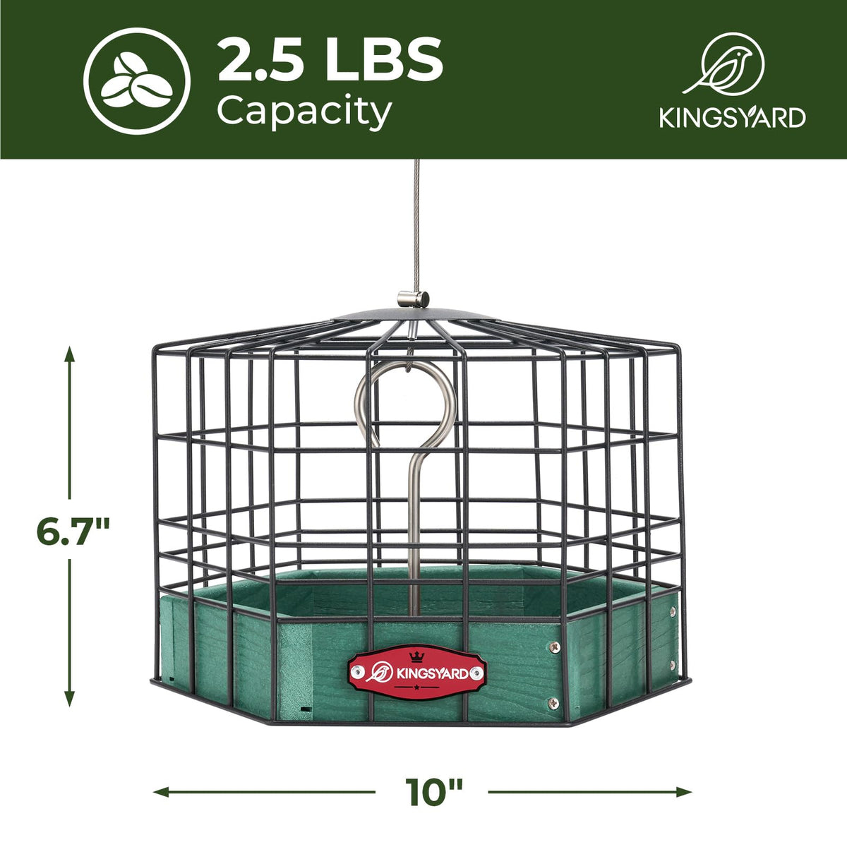 Kingsyard Recycled Plastic Feeder, weather-resistant for year-round use.