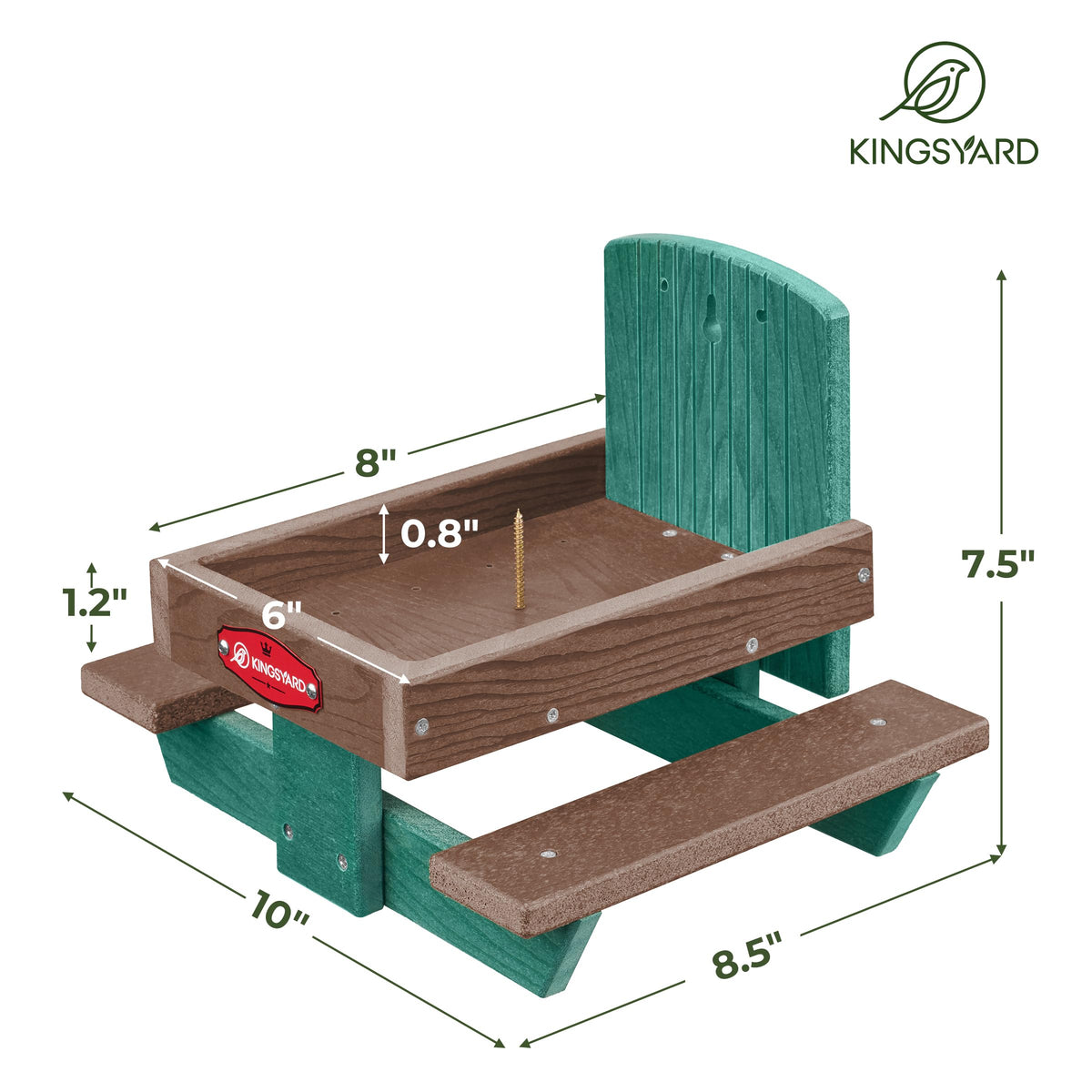 Kingsyard Green recycled-plastic feeder designed for year-round outdoor use.