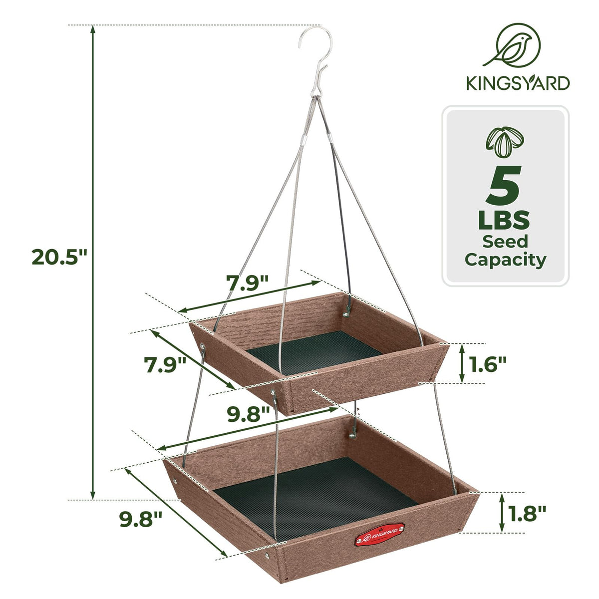 Kingsyard recycled plastic feeder weather resistant for long outdoor use