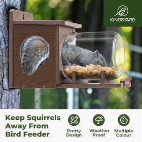 Kingsyard recycled-plastic jar squirrel feeder with secure attachment