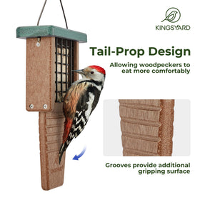 Kingsyard recycled plastic suet feeder top-fill view showing easy refilling