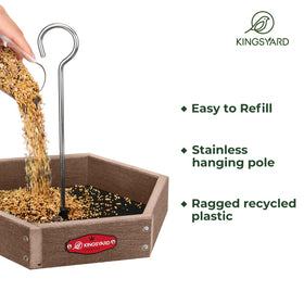 Kingsyard recycled plastic tray with rustproof components stands up to seasons.
