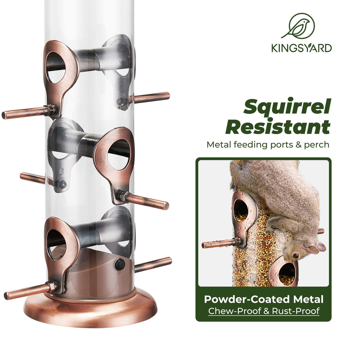 Kingsyard removable base allows easy cleaning of the feeder