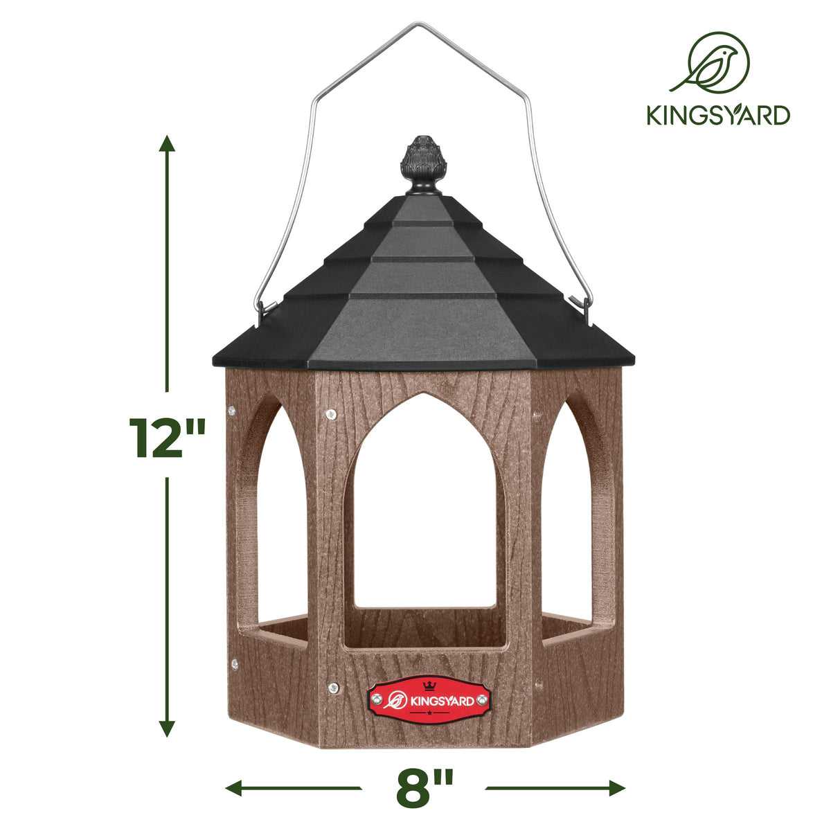 Kingsyard detachable handle hanging feeder with removable top for refills