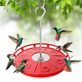 Kingsyard saucer hummingbird feeder front view with easy nectar access and vibrant color.