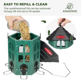 Kingsyard seed capacity of 3.5 pounds reduces refills.