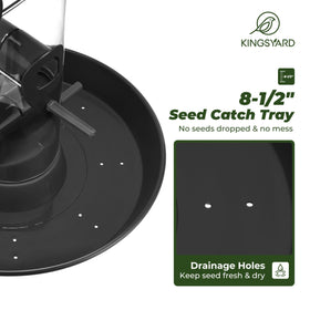 Kingsyard 3-lb seed capacity for longer feeding between refills.