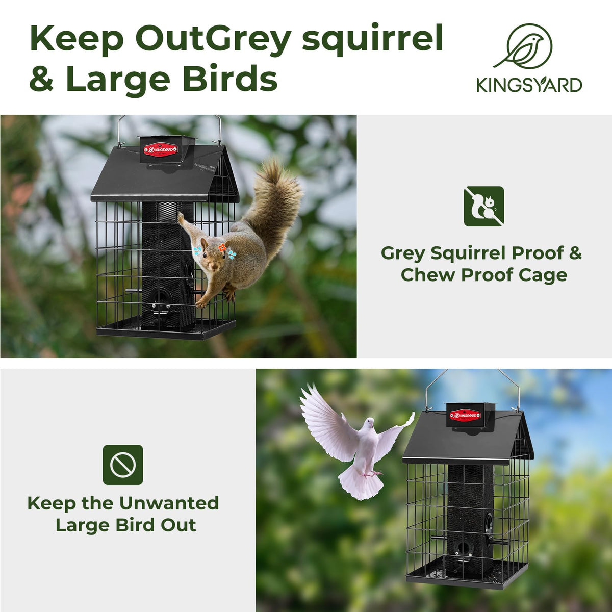 Kingsyard built-in seed-catching platform reduces waste in your yard