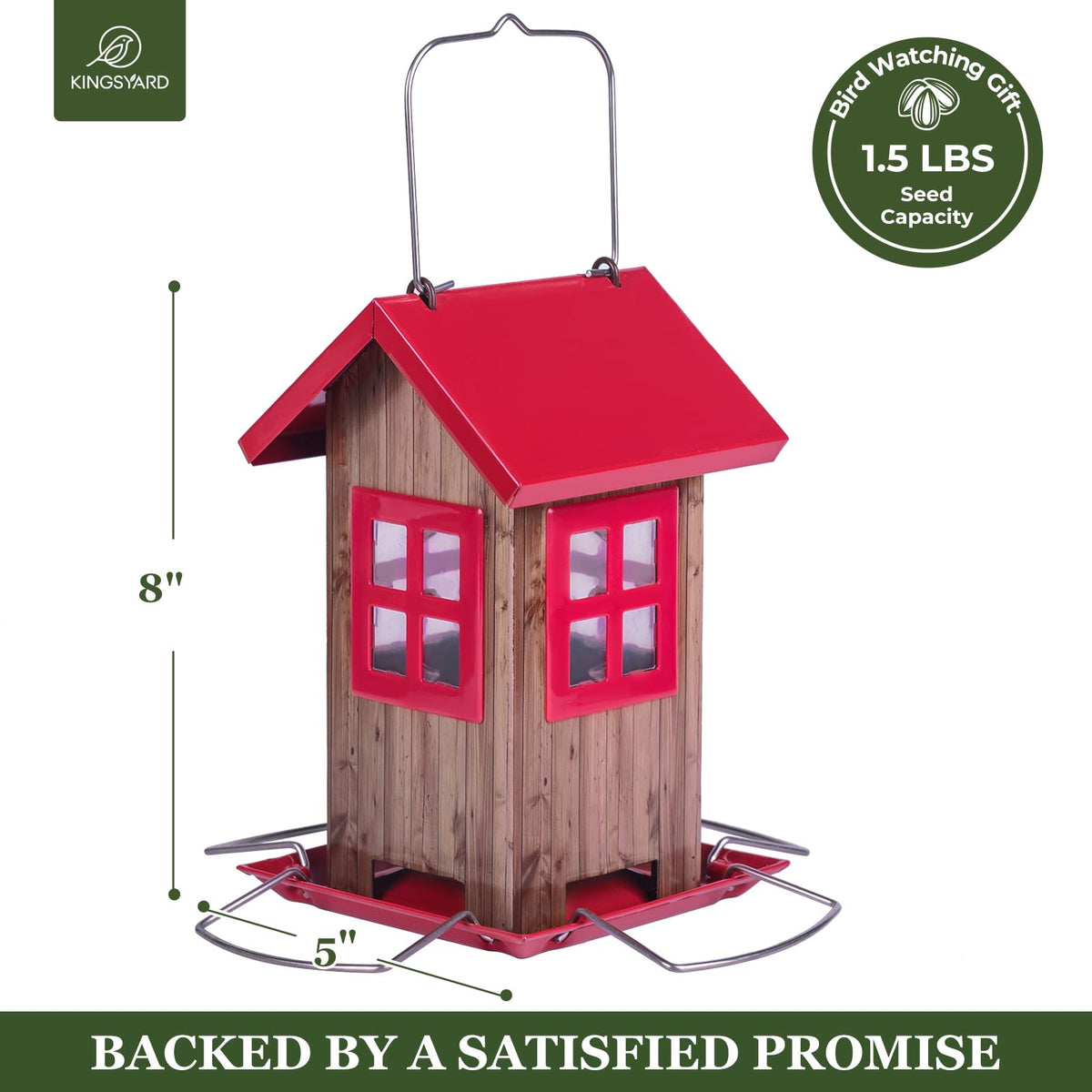 Kingsyard seed tray and U-shaped perch support comfortable feeding.