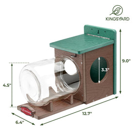 Kingsyard outdoor feeder in green and brown blends with garden
