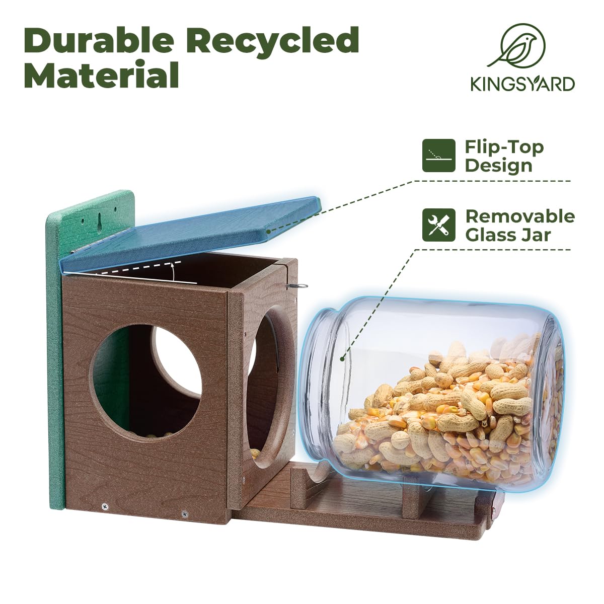 Kingsyard locking design keeps the jar secure during outdoor use