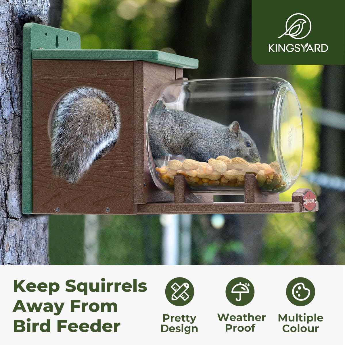 Kingsyard storage jar shows peanuts and corn for wildlife snacks