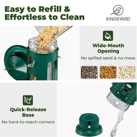 Kingsyard removable base enables quick, tool-free cleaning after outdoor use.