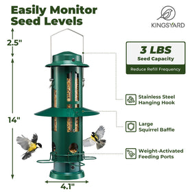 Kingsyard weight-activated perch demonstrates protective action when a visitor arrives.