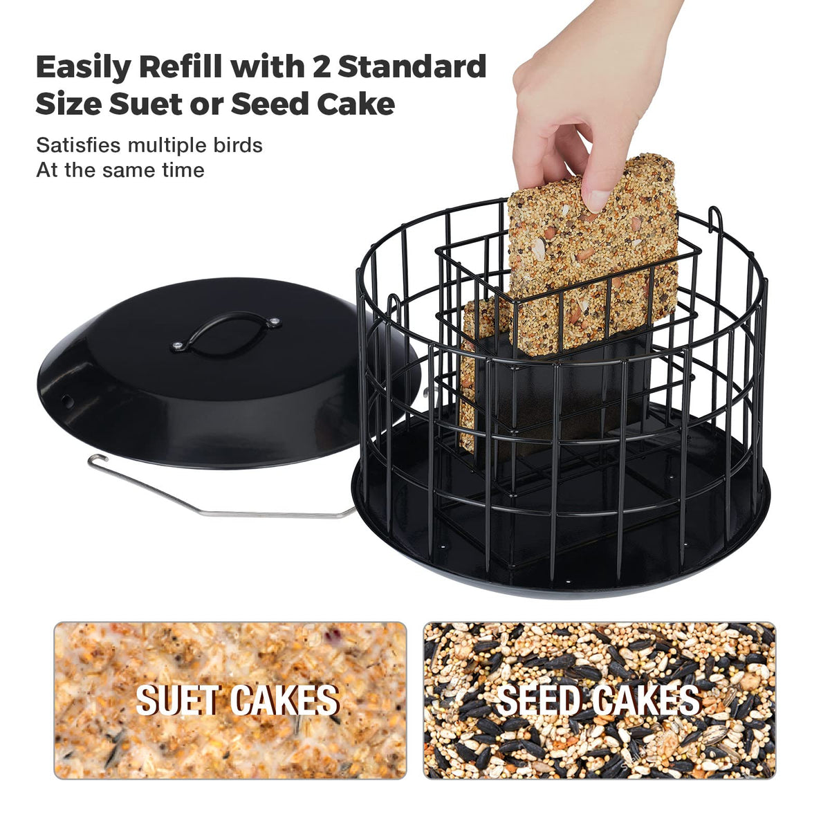 Kingsyard Squirrel Proof Feeder top view featuring the protective 9.8 inch baffle.