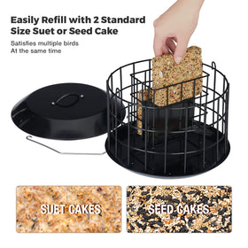 Kingsyard Squirrel Proof Feeder top view featuring the protective 9.8 inch baffle.