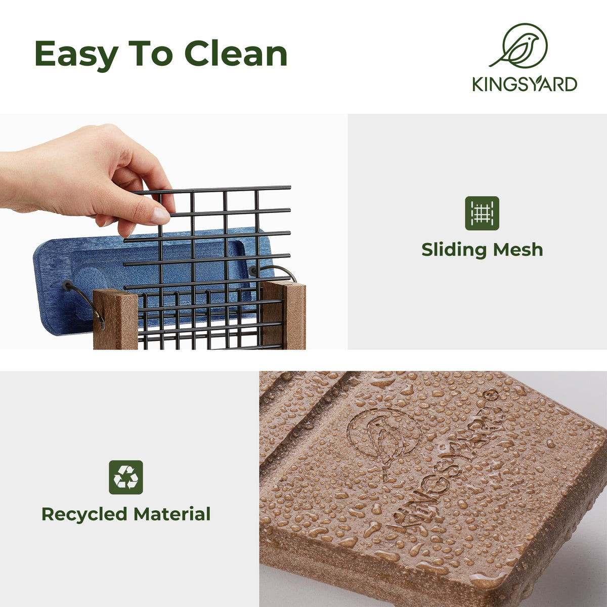 Kingsyard sturdy plastic bird feeder for outdoor spaces