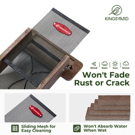 Kingsyard Tool-Free Cleaning feature with pull-out mesh for easy seed residue removal