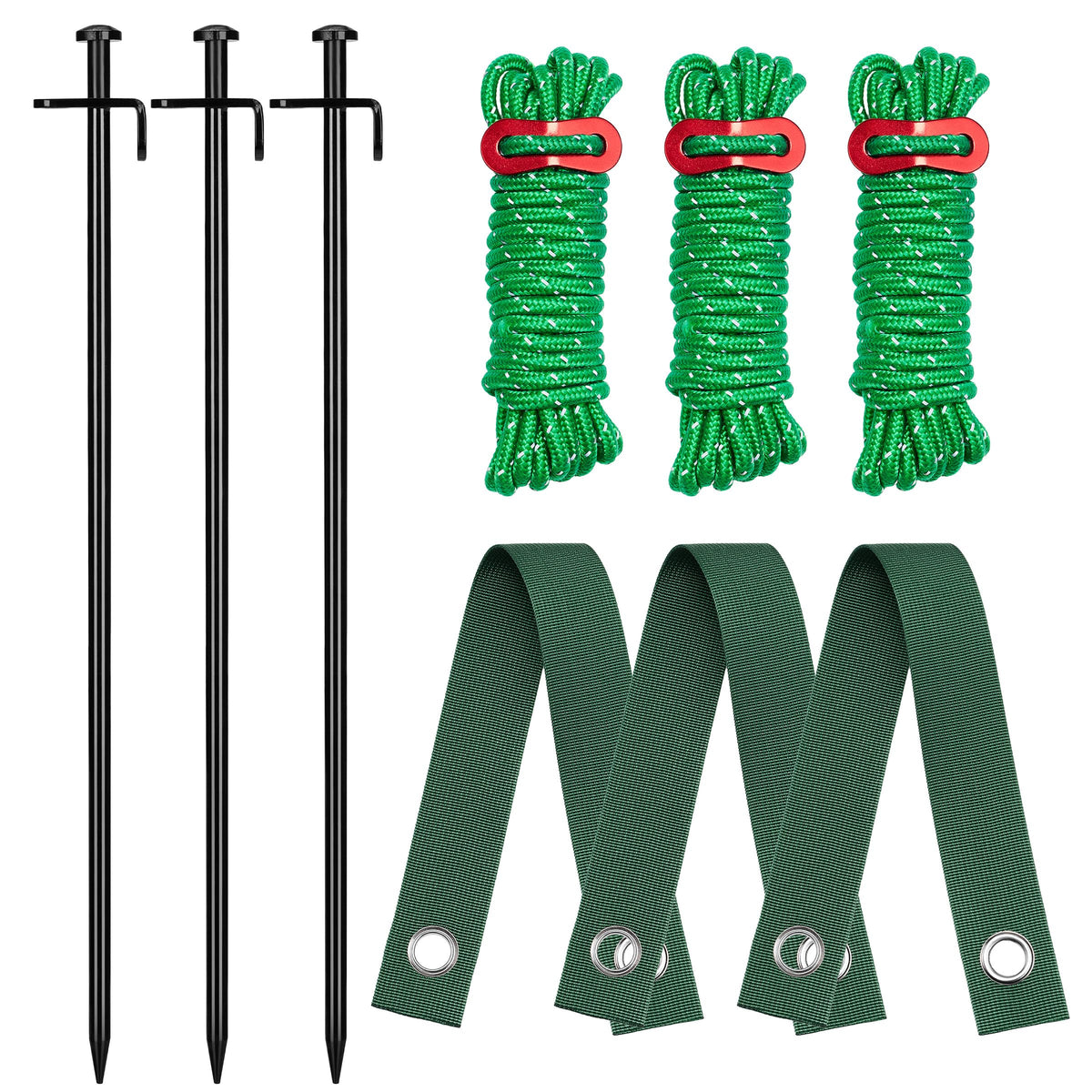 Kingsyard tree stake kit 16inch steel stakes for upright growth and support