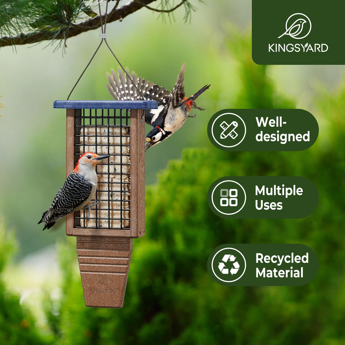 Kingsyard two-sided mesh allows birds to feed from both sides