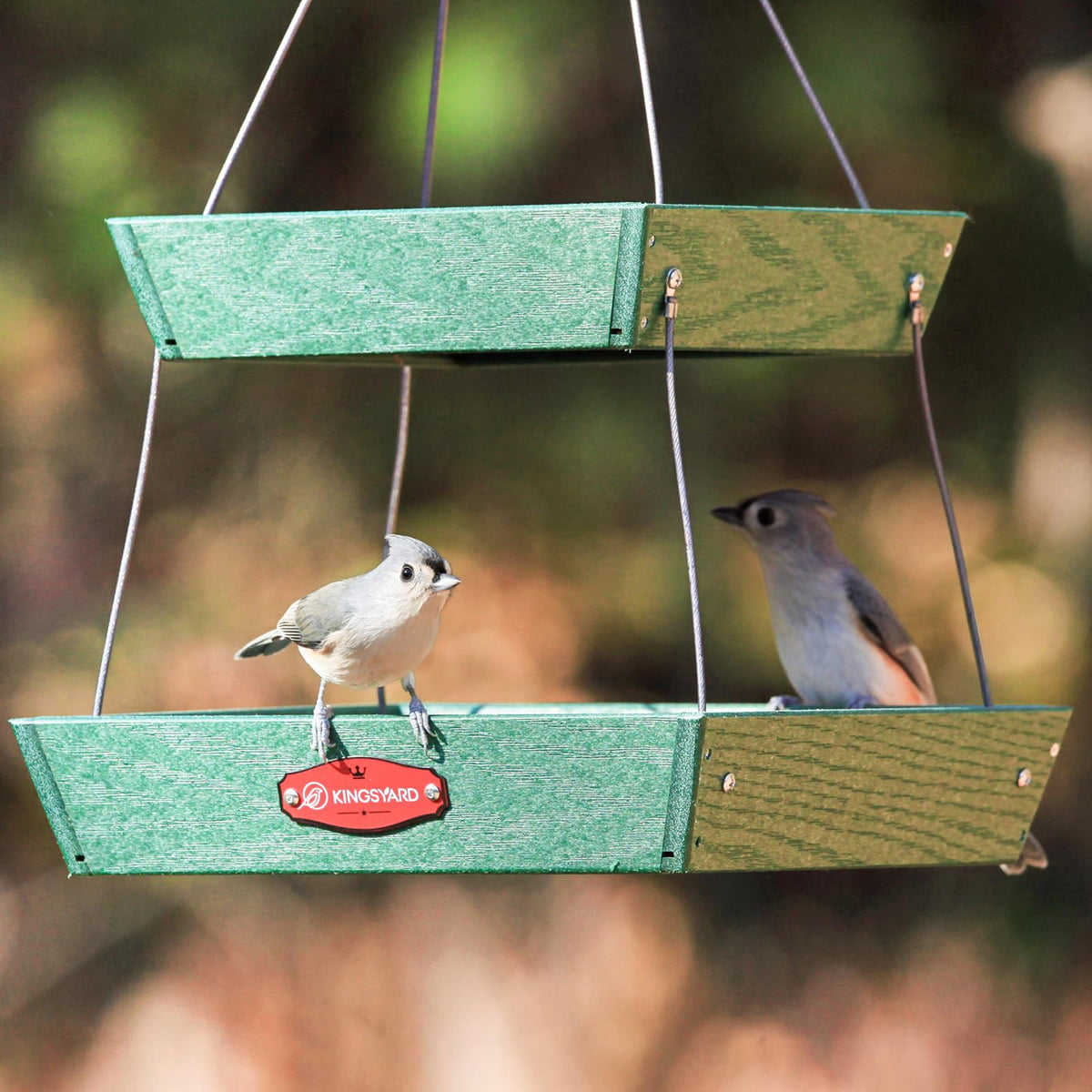 Kingsyard weather-resistant bird feeder endures outdoor conditions.