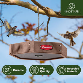 Kingsyard weatherproof mesh drainage tray keeps seeds dry during rain.