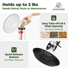 Kingsyard Weatherproof Metal Feeder with powder-coated finish resists rust.