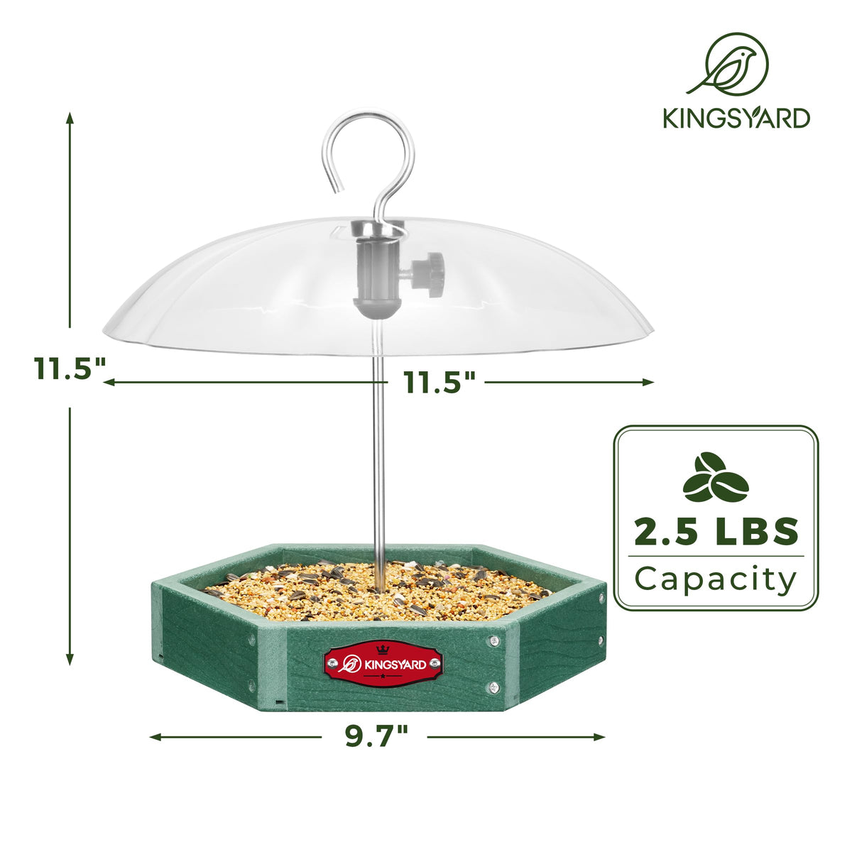 Kingsyard weatherproof recycled plastic construction resists fading and sun exposure in all seasons.