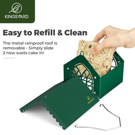 Kingsyard weatherproof roof protecting suet blocks outdoors