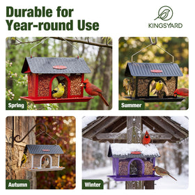 Kingsyard white outdoor bird feeder adds garden charm while inviting multiple bird species