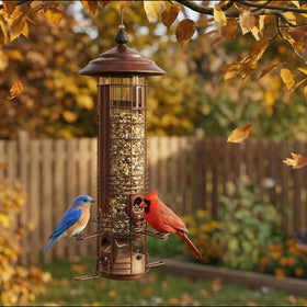 Wide-mouth refill design on Kingsyard feeder for spill-free topping.