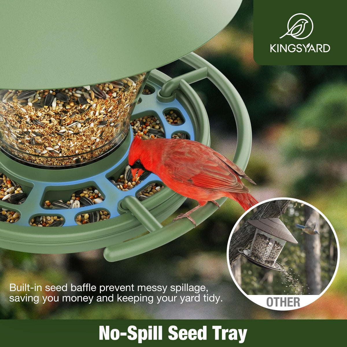 Kingsyard circular perch accommodates multiple birds feeding at once