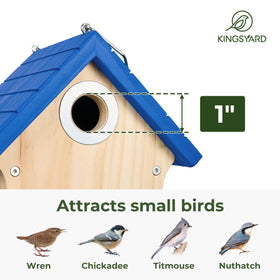 Kingsyard wren house durable wood stands up to outdoor weather.