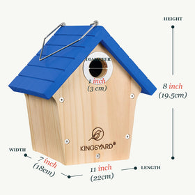Kingsyard wren house easy-clean lid makes maintenance quick and simple.