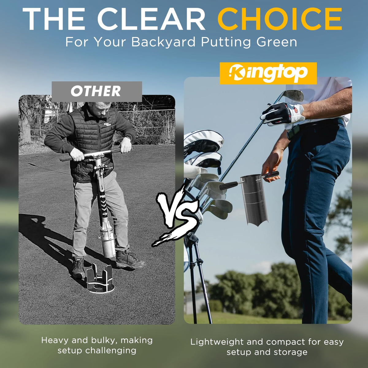 Backyard setup with KINGTOP makes home golf practice convenient.