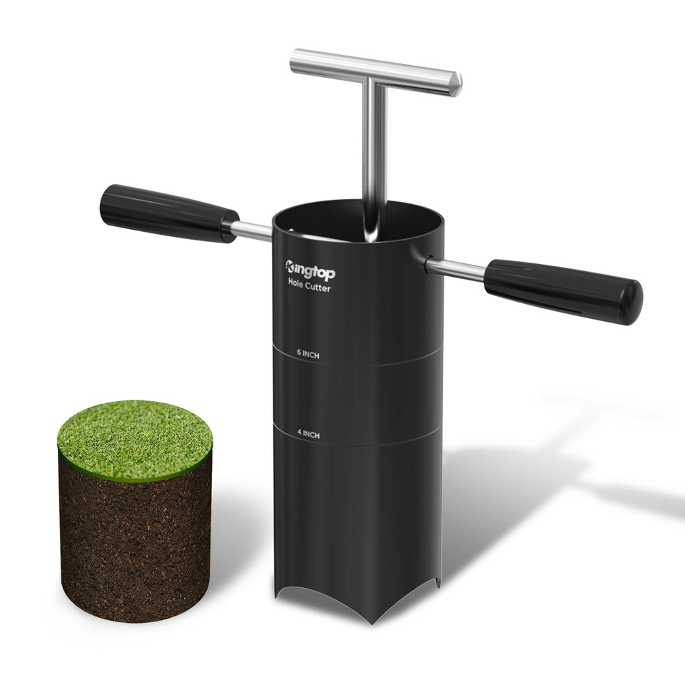 KINGTOP golf hole cutter with detachable handle enables easy transport and setup.