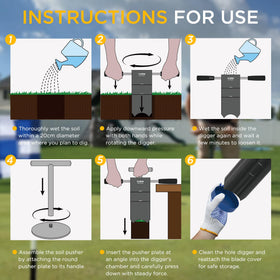KINGTOP soil pusher enables mess-free removal and tidy hole edges.
