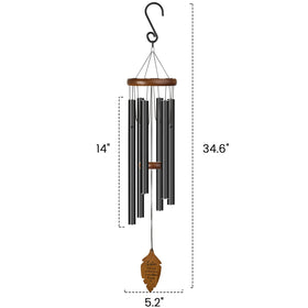 Kingtto Outdoors wind chimes pine wood body close-up showing durability.