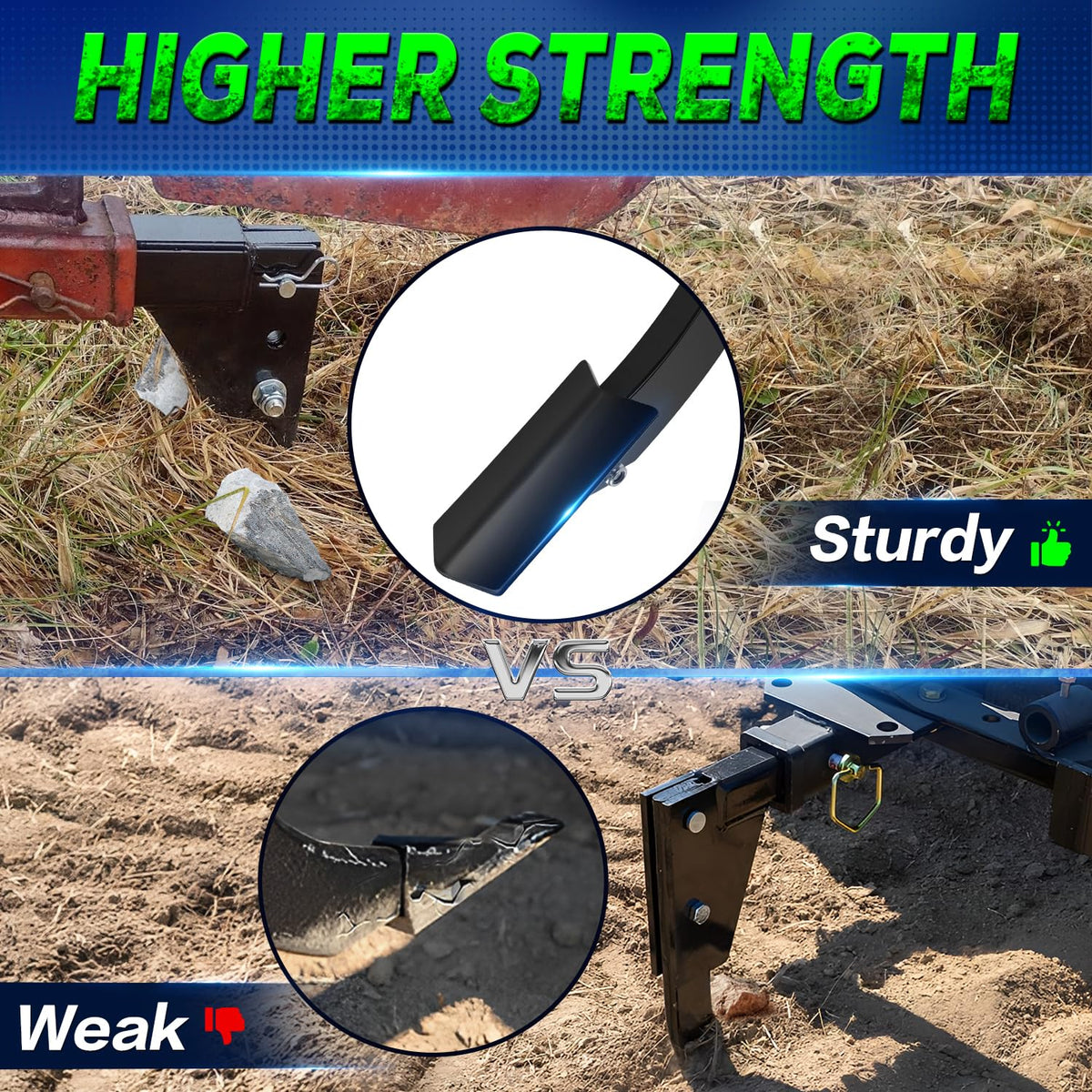 Kingway adjustable plow hook height enables precise depth control