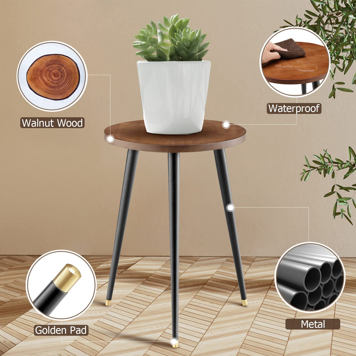 KINNARY adjustable-height design shown at 16 and 14 inches for flexible displays.