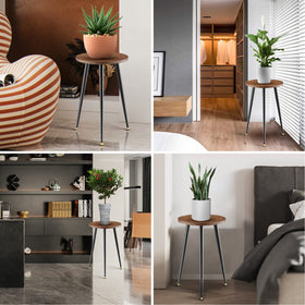 KINNARY adjustable-height plant stand adapts to 14 or 20 inches